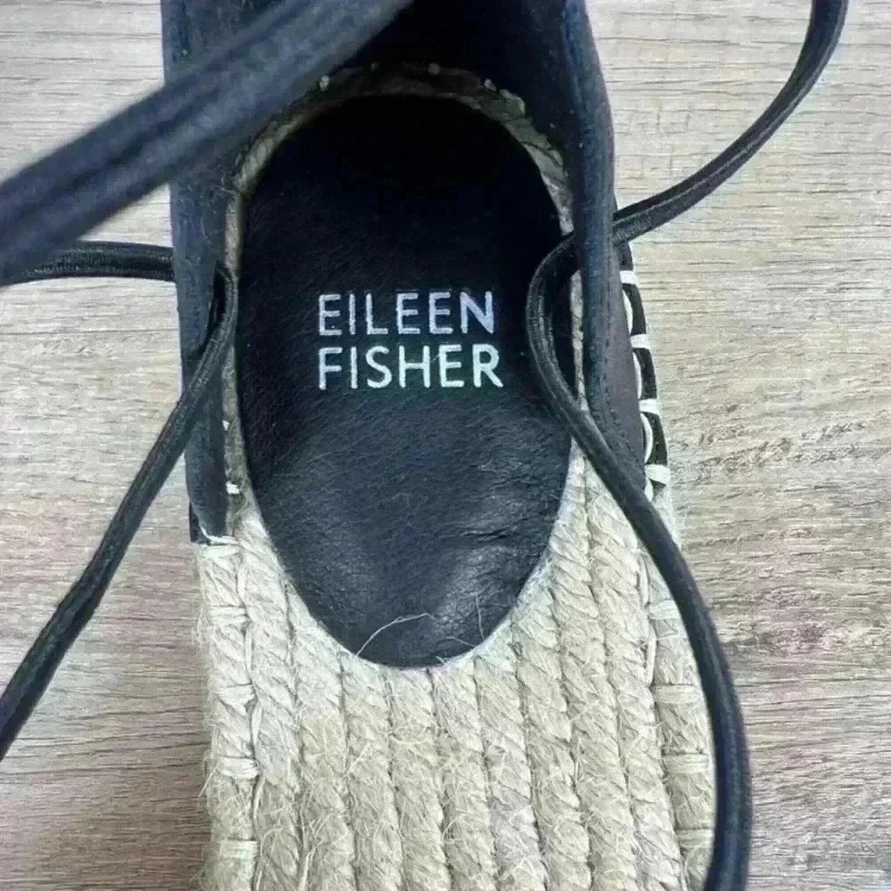 Eileen fisher lace espadrille‎ black leather